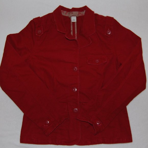 Old Navy Red Denim Blazer, Women Size L (39" Bust) - Picture 6 of 11
